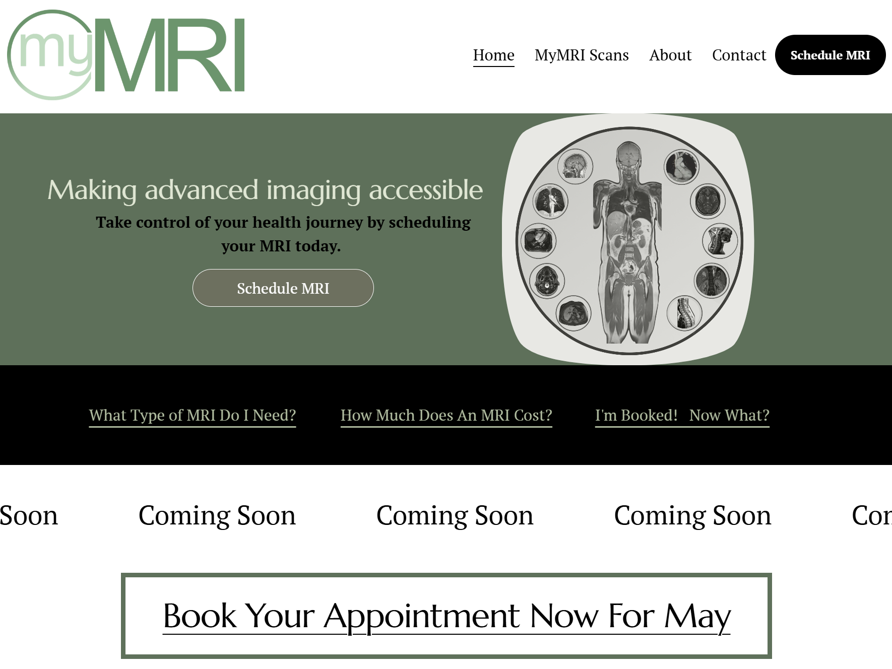 Screenshot of MyMRI Business Website